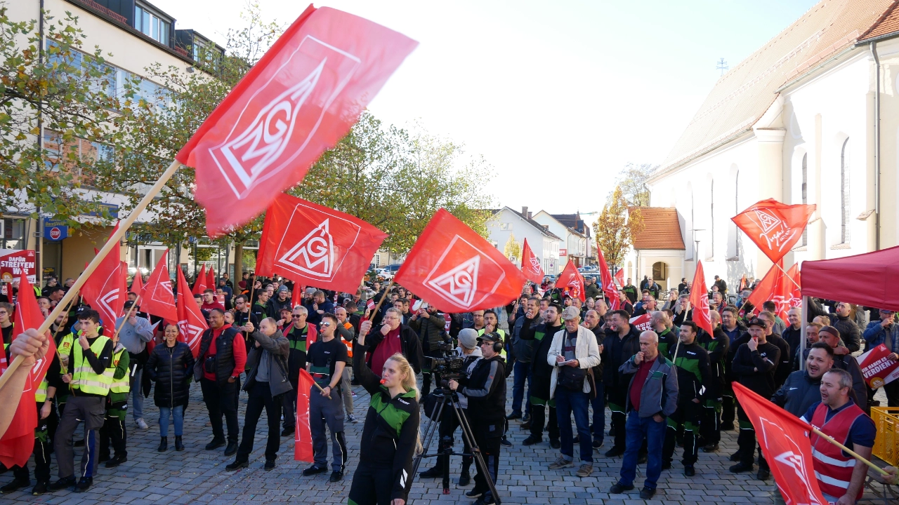 Warnstreik bei Fendt in Marktoberdorf